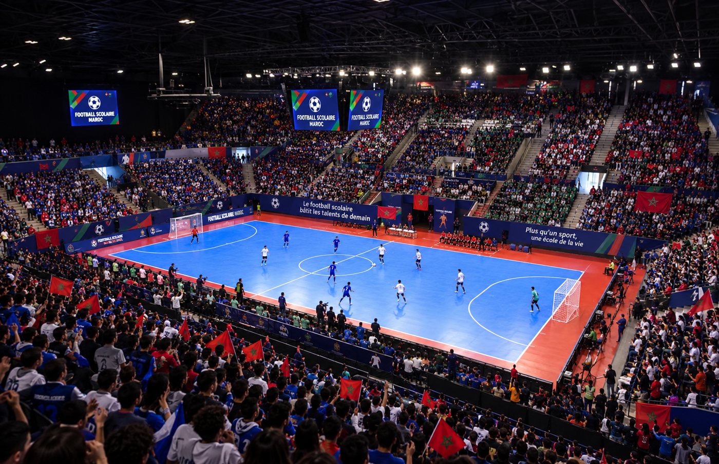 Image d’illustration : une grande salle comble pour une finale de football scolaire